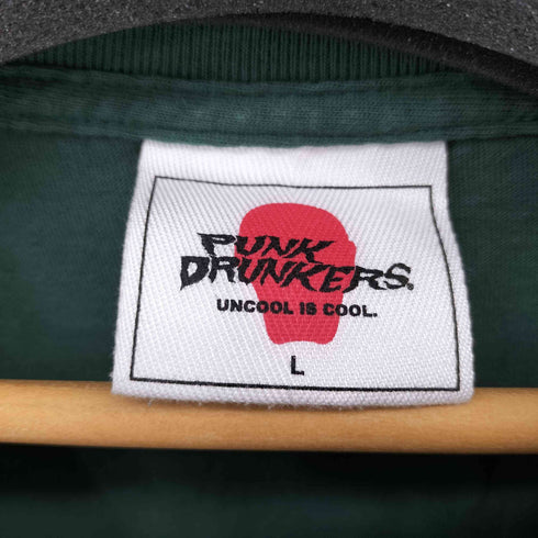 パンクドランカーズ PUNK DRUNKERS フロント刺繍 バックプリント Tシャツ メンズ JPN:L