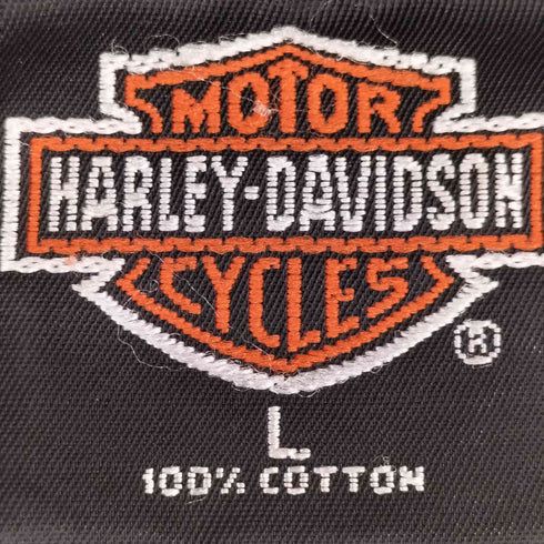 ハーレーダビッドソン HARLEY-DAVIDSON 90s USA製 ファイヤーパターン 両面プリントクルーネックTシャツ メンズ JPN:L