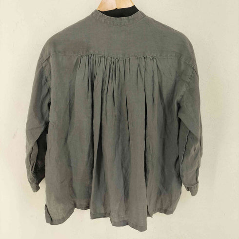 ムジルシリョウヒン 無印良品 リネン ハーフボタン バックギャザー ブラウス レディース XS-S