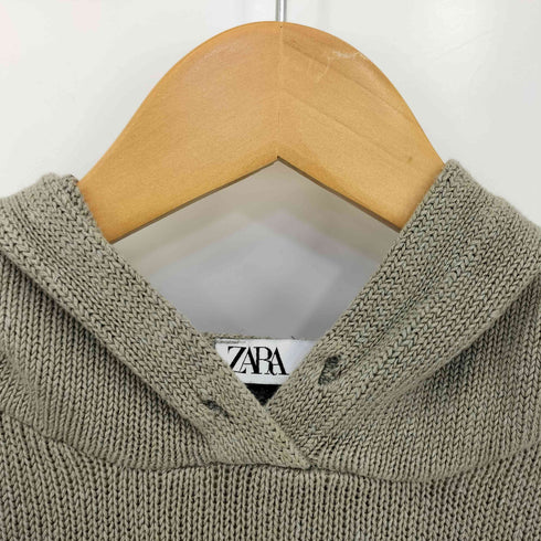 ザラ ZARA リネン混ニットフーディー レディース import:M