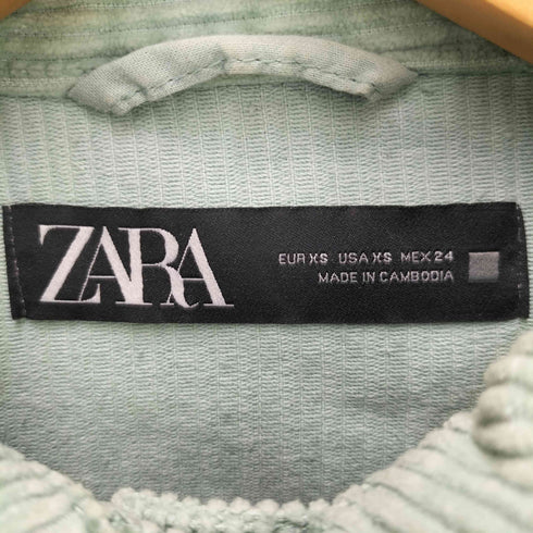 ザラ ZARA 太畝 コーデュロイ カスタム カットオフ トラッカー ジャケット レディース import:XS