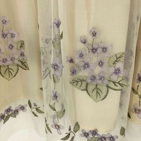 アンアナザーアンジェラス an another angelus ライラック刺繍チュールスカート レディース FREE