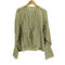 ザラ ZARA シェルボタン ノーカラー ギャザーブラウス レディース import:M