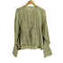 ザラ ZARA シェルボタン ノーカラー ギャザーブラウス レディース import:M