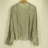 ザラ ZARA シェルボタン ノーカラー ギャザーブラウス レディース import:M