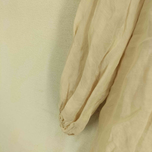 ジャーナルスタンダードレサージュ JOURNAL STANDARD Lessage シアー バンドカラーシャツ リネン混 レディース