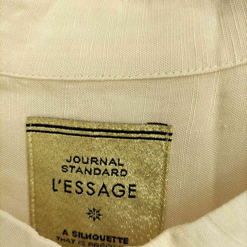 ジャーナルスタンダードレサージュ JOURNAL STANDARD Lessage シアー バンドカラーシャツ リネン混 レディース