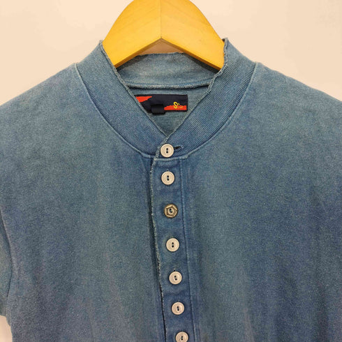 sin 本藍 10ボタンショートスリーブヘンリーネックTシャツ メンズ