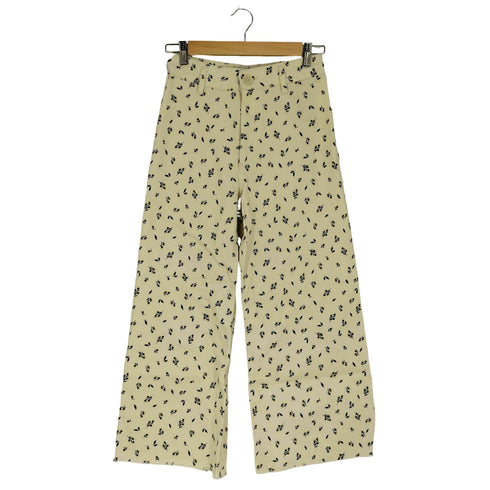 ザラ ZARA フラワーパターン マリンストレート デニムパンツ レディース 38