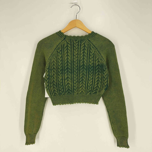 ザラ ZARA フェードエフェクト クロップド ケーブルニットカーディガン レディース import:S