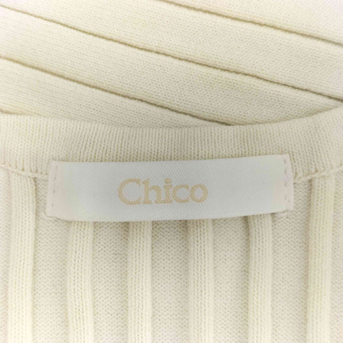 チコ Chico プレート付バックリボンリブニット レディース FREE