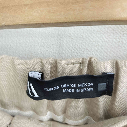 ザラ ZARA シングルタック リネン スラックスパンツ レディース XS