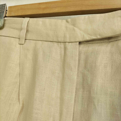 ザラ ZARA シングルタック リネン スラックスパンツ レディース S