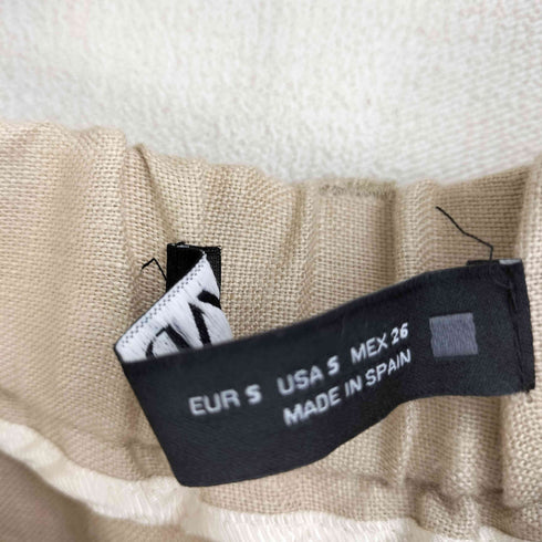 ザラ ZARA シングルタック リネン スラックスパンツ レディース S