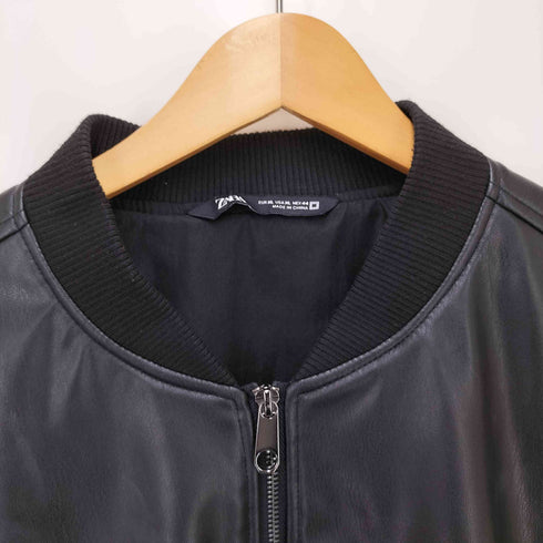 ザラ ZARA フェイクレザー ジップアップ ブルゾン メンズ import:XL