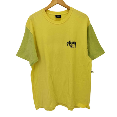 ステューシー Stussy メキシコ製 ストックロゴ スリーブ切替 クルーネック S/S Tシャツ メンズ import:L