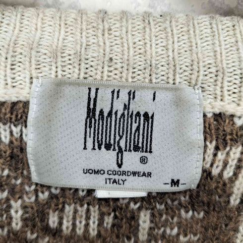 モディリアーニ Modigliani イタリア製 総柄 クルーネックニット メンズ import:M