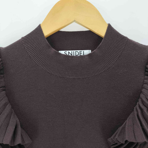 スナイデル snidel プリーツフリルスリーブニットプルオーバー レディース ONE SIZE