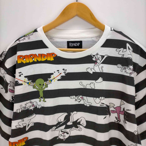 リップンディプ RIPNDIP キャラクターボーダーTシャツ メンズ import:L