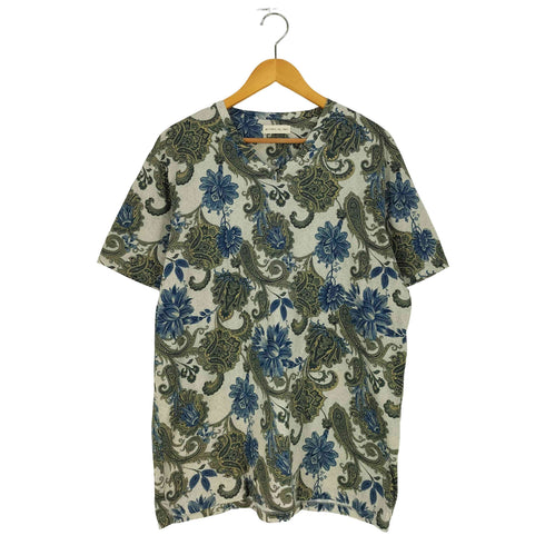 エトロ ETRO ペイズリー柄 コットン Vネック Tシャツ メンズ import:XL