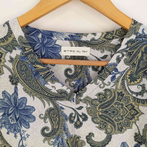 エトロ ETRO ペイズリー柄 コットン Vネック Tシャツ メンズ import:XL
