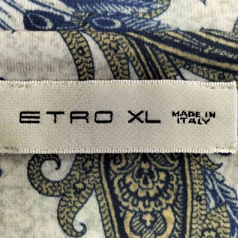 エトロ ETRO ペイズリー柄 コットン Vネック Tシャツ メンズ import:XL