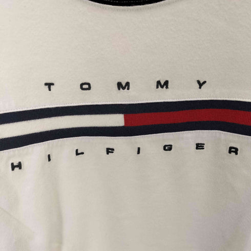 トミーヒルフィガー TOMMY HILFIGER ロゴ 刺繍 アイコン ライン 切替 リンガー S/S Tシャツ メンズ import:XL