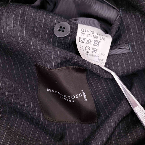 マッキントッシュ Mackintosh ピンストライプ 裏地 背抜き 2B シングルブレスト ウール テーラード ジャケット メンズ