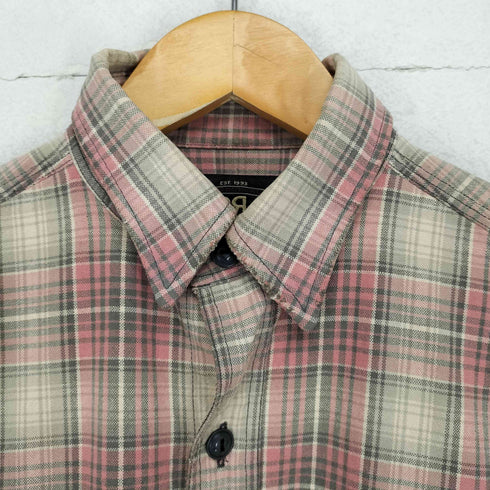 ダブルアールエルラルフローレン RRL RALPH LAUREN マドラスチェック フロントポケット レギュラーカラーシャツ メンズ JPN:XS
