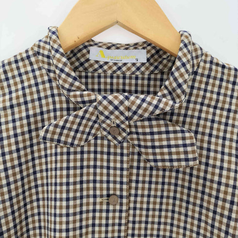 アクアスキュータム AQUASCUTUM リボンデザイン ギンガムチェックシャツ レディース 9