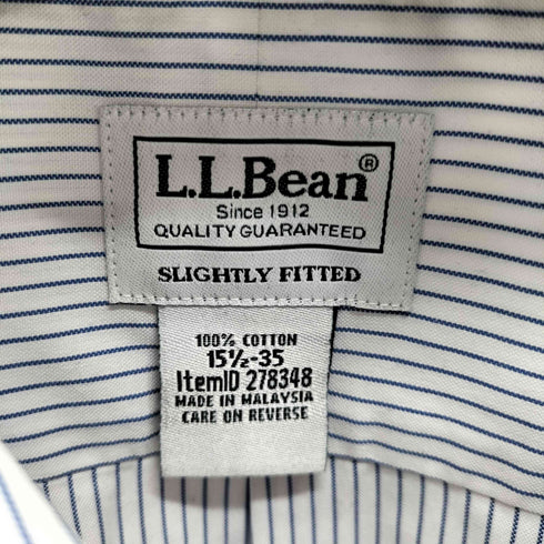 エルエルビーン L.L.Bean SLIGHTLY FITTED ワンポケット ストライプ L/S シャツ メンズ 151/2-5