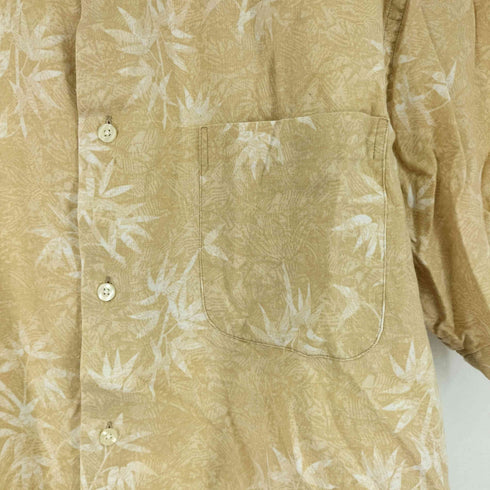 クラブルーム CLUB ROOM S/S 総柄 リネン混 シャツ メンズ JPN:XL