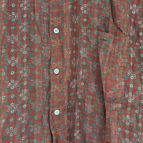 レセント LeCENT 総柄 S/S リネンシャツ メンズ JPN:L