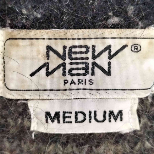 ニューマン NEWMAN ウールナイロン 総柄 クルーネックニット メンズ JPN:M