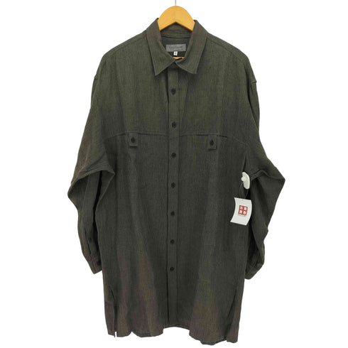 ヨウジヤマモトプールオム Yohji Yamamoto POUR HOMME リネン ストライプ ロングシャツ メンズ JPN:2