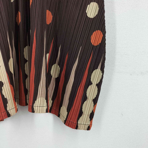 プリーツプリーズイッセイミヤケ PLEATS PLEASE ISSEY MIYAKE 07aw バックギャモン柄 フレンチスリーブ プリーツロングワンピース レディース 2