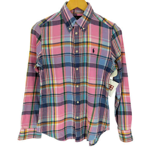 ラルフローレン RALPH LAUREN CLASSIC FIT ポニー 刺繍 マドラスチェック B.D L/S シャツ メンズ import:S