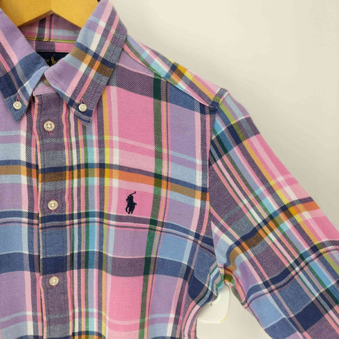 ラルフローレン RALPH LAUREN CLASSIC FIT ポニー 刺繍 マドラスチェック B.D L/S シャツ メンズ import:S
