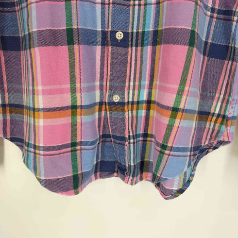 ラルフローレン RALPH LAUREN CLASSIC FIT ポニー 刺繍 マドラスチェック B.D L/S シャツ メンズ import:S