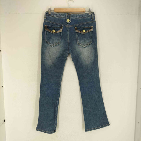 ビジュー装飾フレアデニムパンツ Y2K レディース