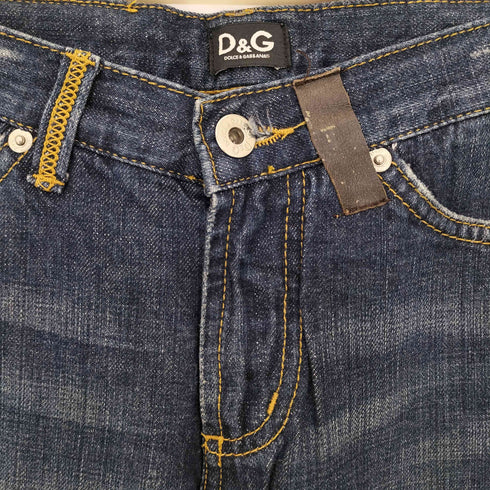 ディーアンドジー D&G Y2K SEX IS MY FAVORITE BUSINESS ダメージ パッチワーク ストレート デニムパンツ レディース 24/38