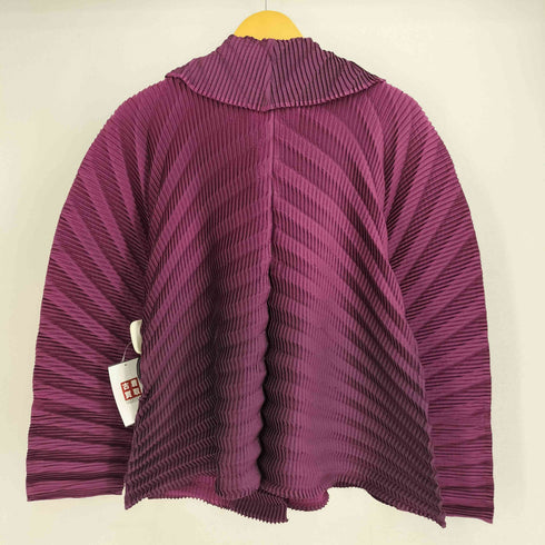 イッセイミヤケ ISSEY MIYAKE 17aw Chromatic Fantasia -極光色- CROSS PLEATED HI-NECK JACKET ウェーブプリーツ 変形ジャケット レディース 2