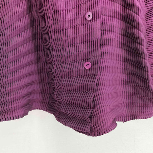 イッセイミヤケ ISSEY MIYAKE 17aw Chromatic Fantasia -極光色- CROSS PLEATED HI-NECK JACKET ウェーブプリーツ 変形ジャケット レディース 2
