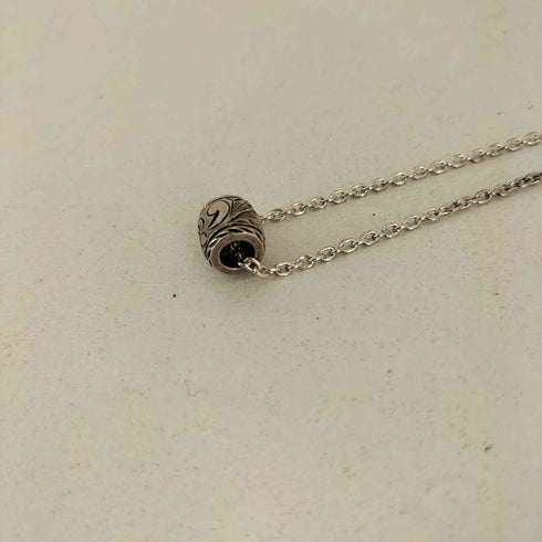 925刻印シリンダーチャーム チェーンネックレス メンズ
