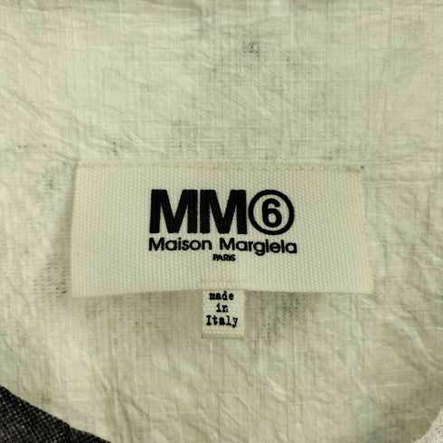 エムエムシックスメゾンマルジェラ MM6 Maison Margiela 総柄プリント ノースリーブペーパーワンピース レディース m