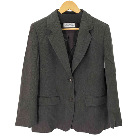 マックスマーラ MAX MARA シルク混 ウール2Bヘリンボーンテーラードジャケット レディース EUR:46
