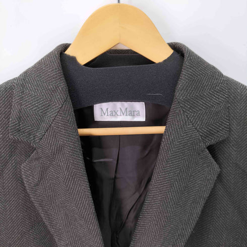 マックスマーラ MAX MARA シルク混 ウール2Bヘリンボーンテーラードジャケット レディース EUR:46
