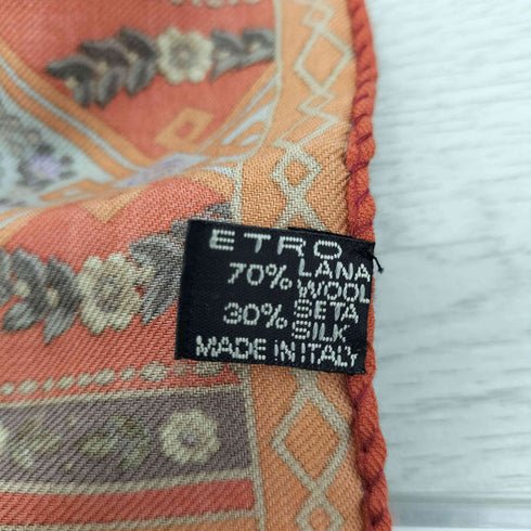 エトロ ETRO シルク混 ウール総柄ストール レディース