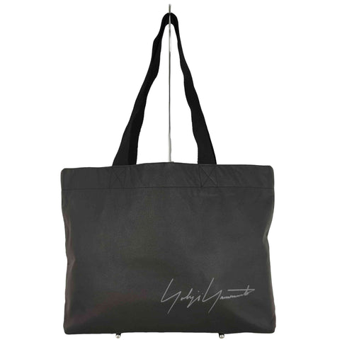 ヨウジヤマモト Yohji Yamamoto カウレザー シグネチャー ロゴ トートバッグ メンズ