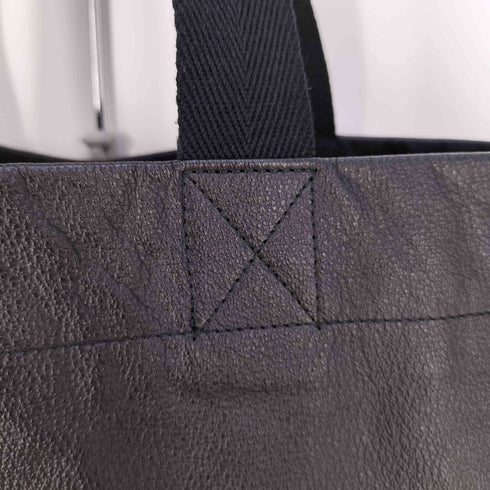 ヨウジヤマモト Yohji Yamamoto カウレザー シグネチャー ロゴ トートバッグ メンズ